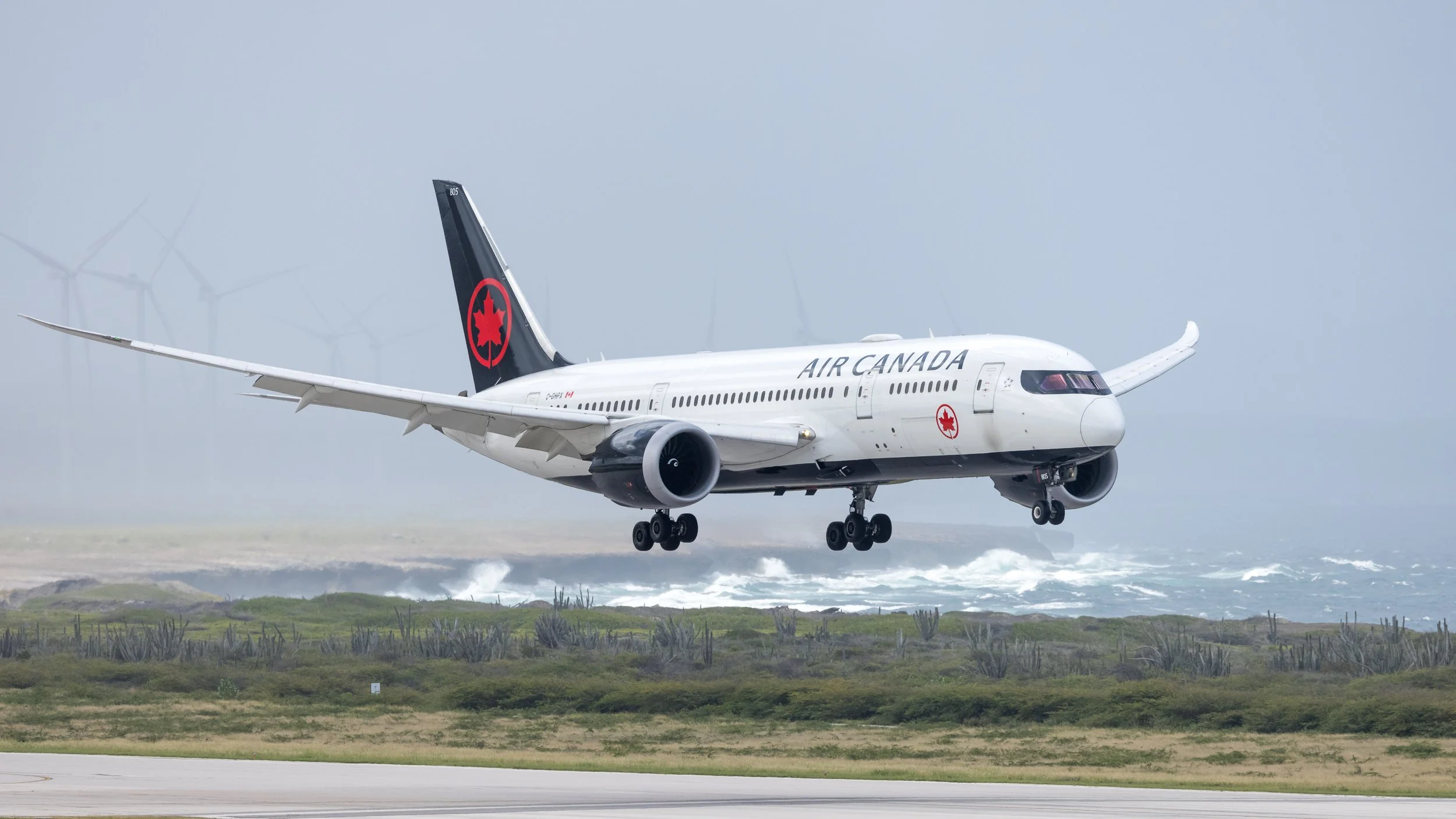 Air Canada Boeing 787-8 C-GHPX First Widebody Flight to Curaçao